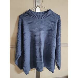 Vintage Spunky Blue Knit One Size Fits Most Sweater